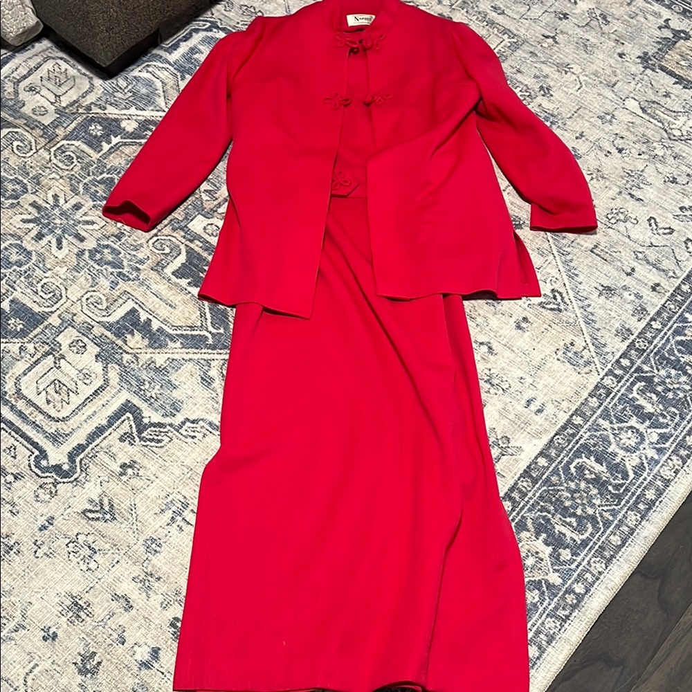 Elegant Red Two-Piece Suit